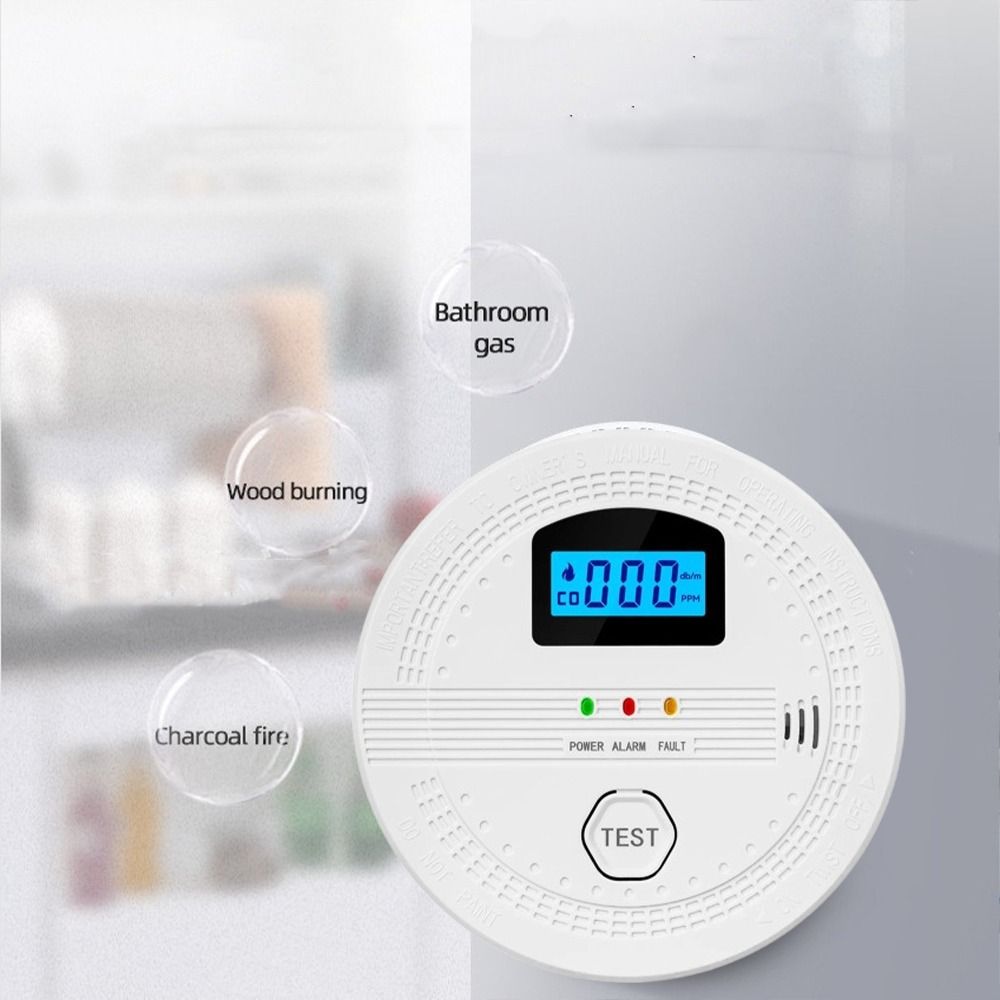 Smart Smoke Detector - شاشة عرض رقمية LCD 2 في
