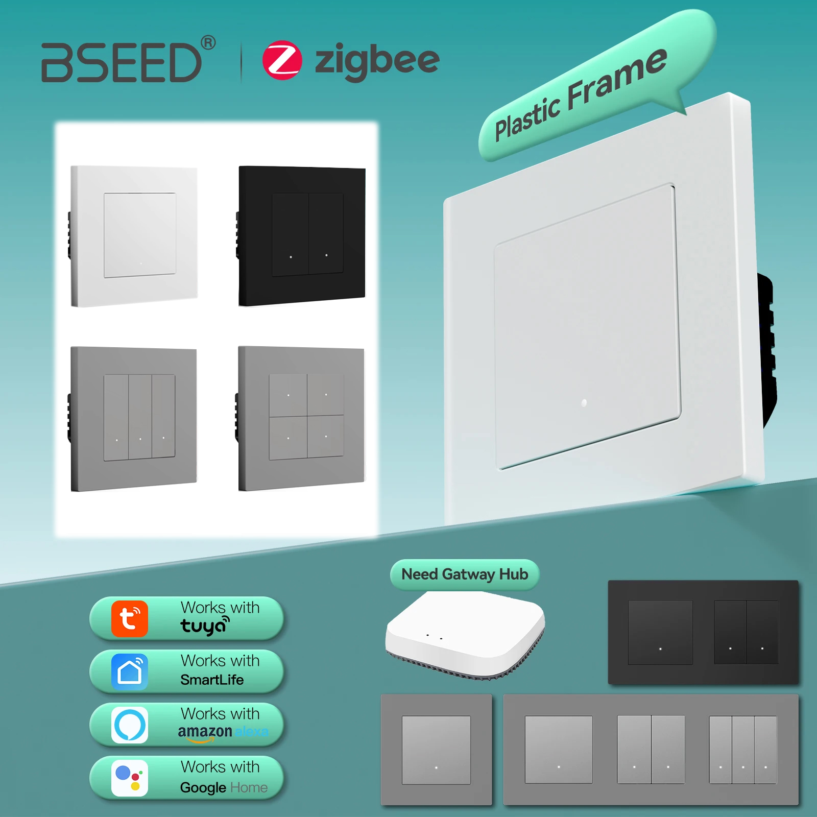 Smart Home Yellow - BSEED زيجبي انقر فوق مفاتيح 1/2/3/4