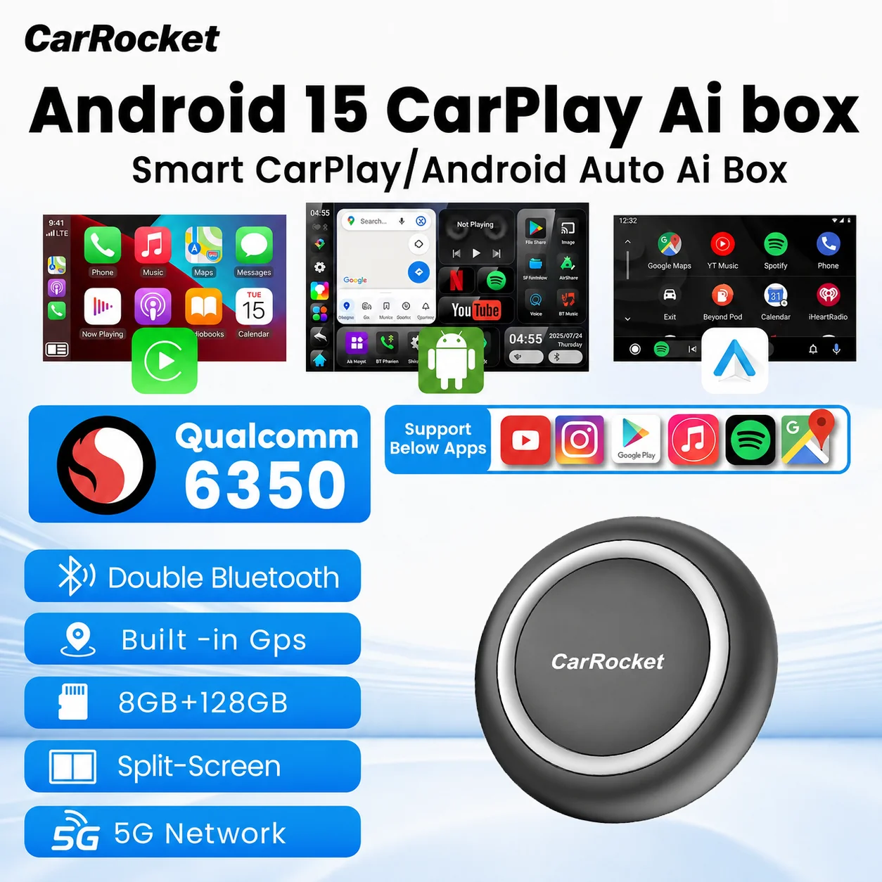 Smart Home Tv - جهاز أندرويد 15 كار روكيت للسيارة