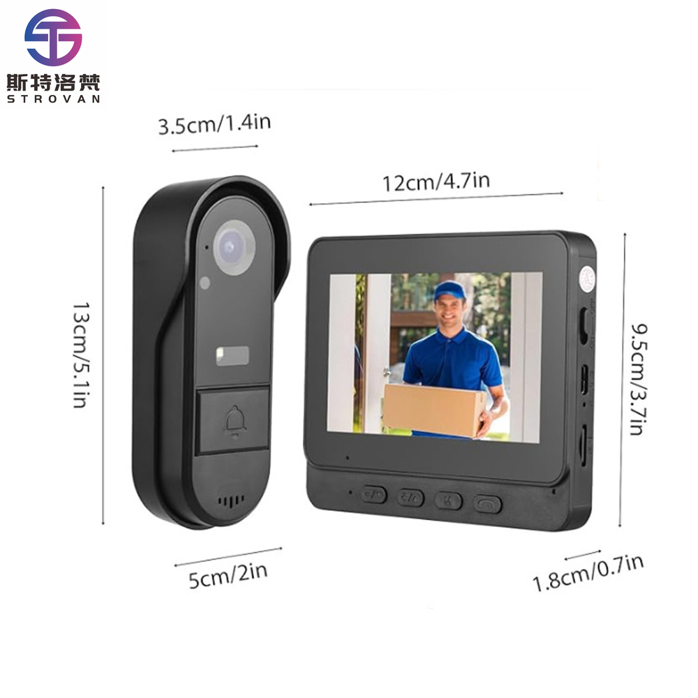 نظام جرس باب ذكي 4.3 بوصة مع ج - مراجعة Smart Home Video Doorbell Installation وسعره