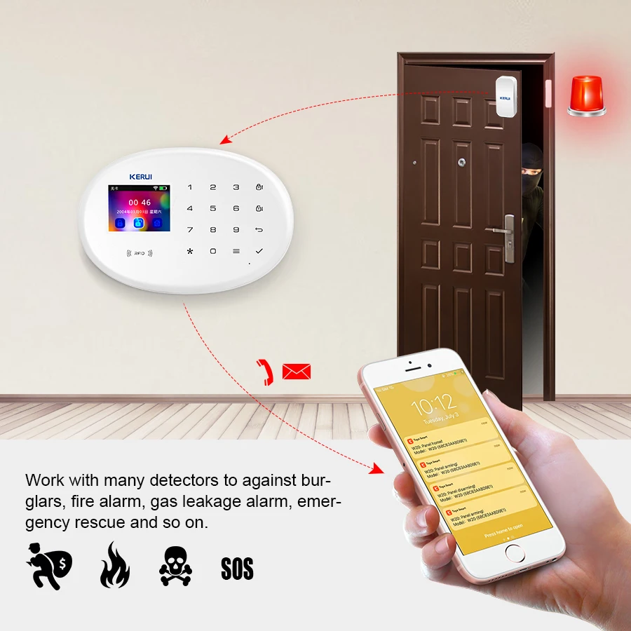 KERUI Tuya نظام إنذار ذكي 4G م - مراجعة Smart Smoke Detector وسعره