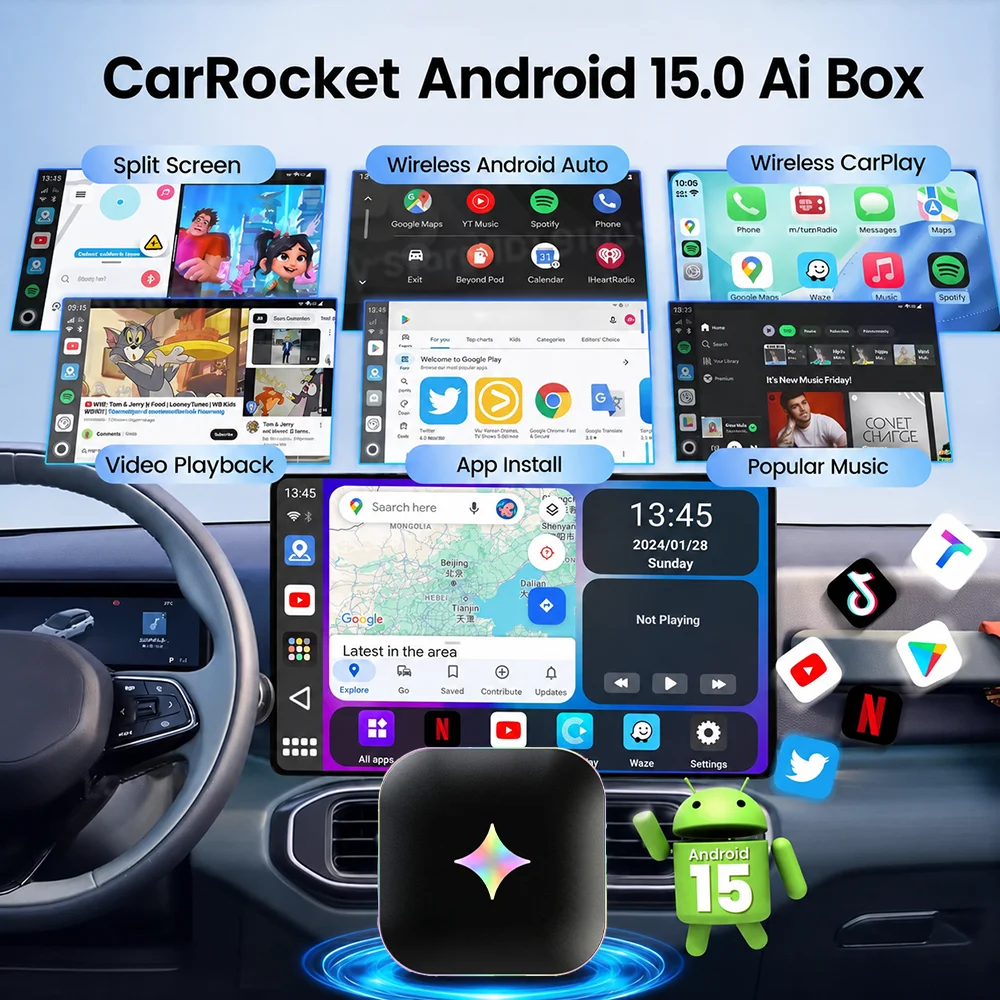 صندوق CarPlay Ai Box CarRocket - مراجعة Smart Home Tv وسعره