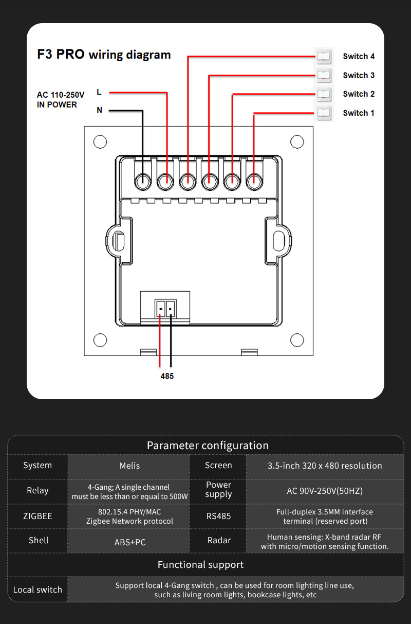 مفتاح ذكي F3 Pro بشاشة لمس IPS - مراجعة Smart Home Life وسعره