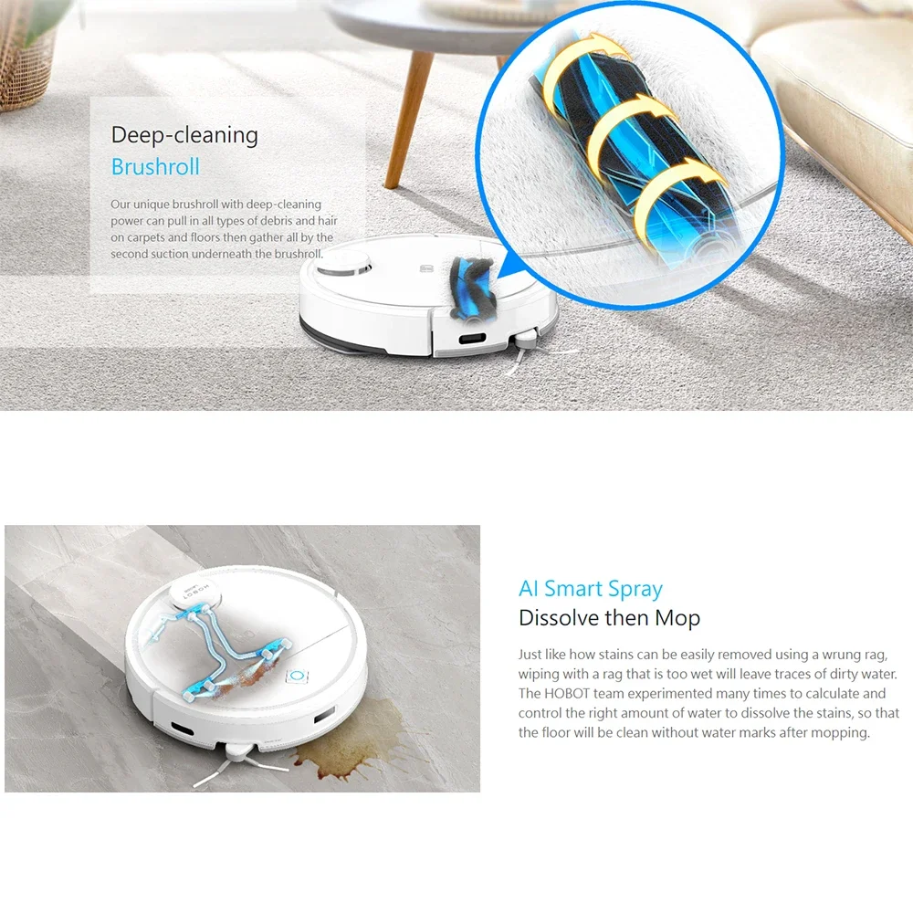 مكنسة كهربائية ذكية HOBOT LEGE - مراجعة Vacuum Cleaner Smart Home وسعره